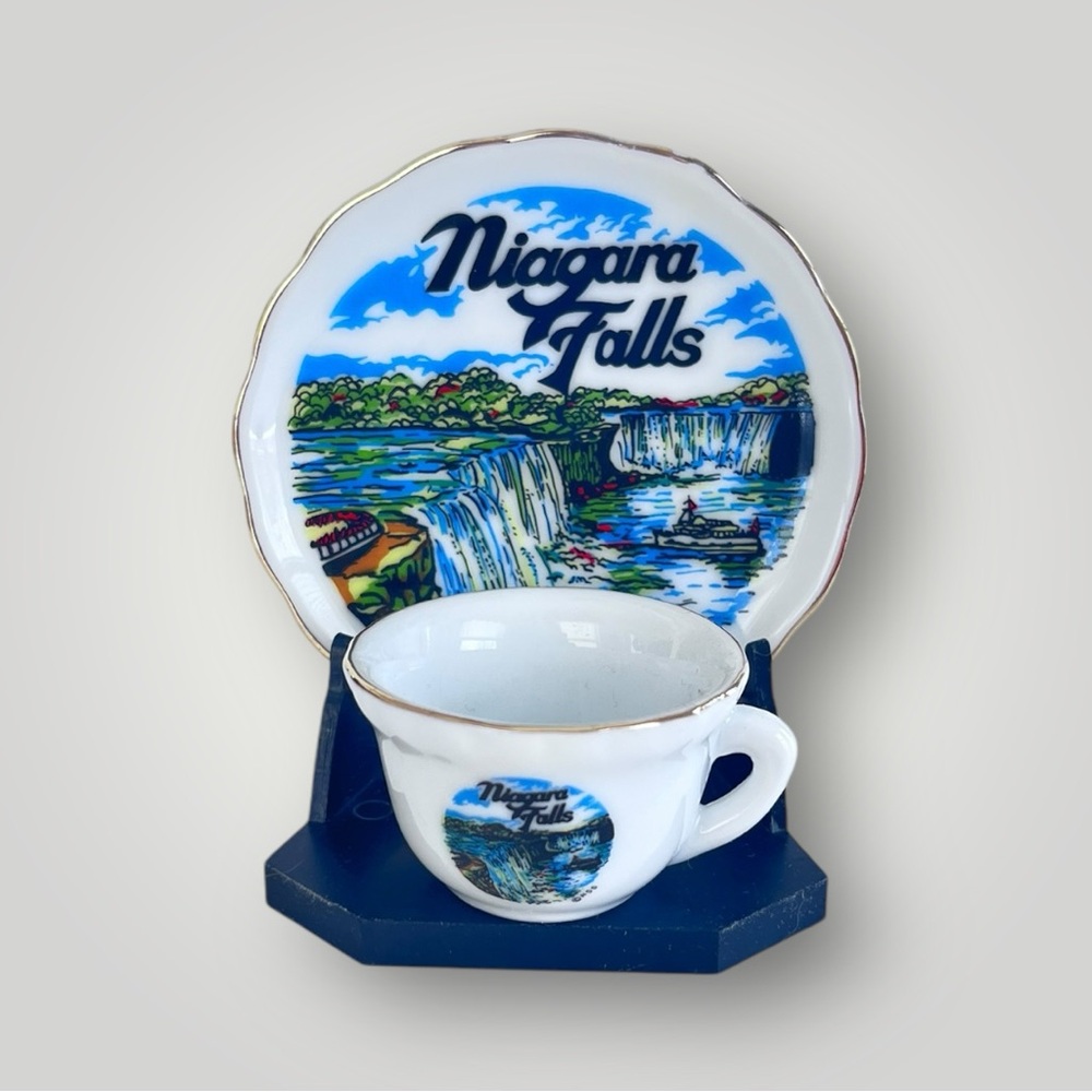 Niagara Falls Mini Plate & Cup Souvenir - Picture 1 of 8